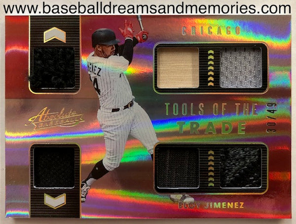 2020 Panini Absolute Eloy Jimenez Tools Of The Trade Relic Card with 6 Relics! Serial Numbered 30/49