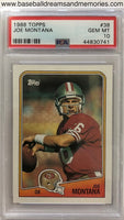 1988 Topps Joe Montana PSA Gem Mint 10 Graded Card