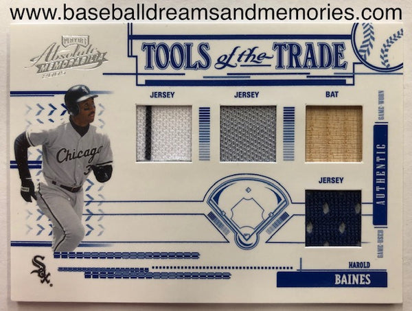 2005 Playoff Absolute Harold Baines Tools Of The Trade Jersey Bat Card  Serial Numbered 14/75