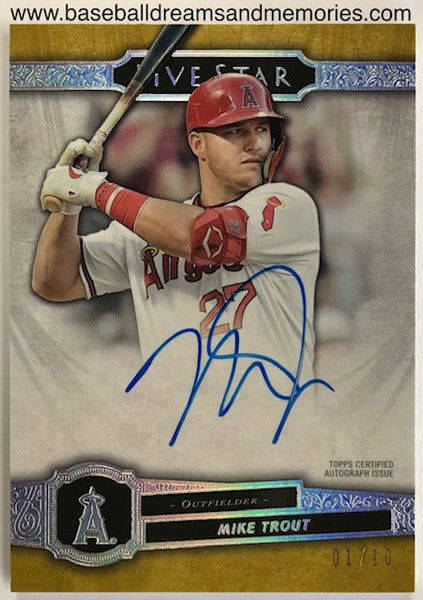 2021 Topps Five Star Mike Trout Gold Autograph Card Serial Numbered 01/10