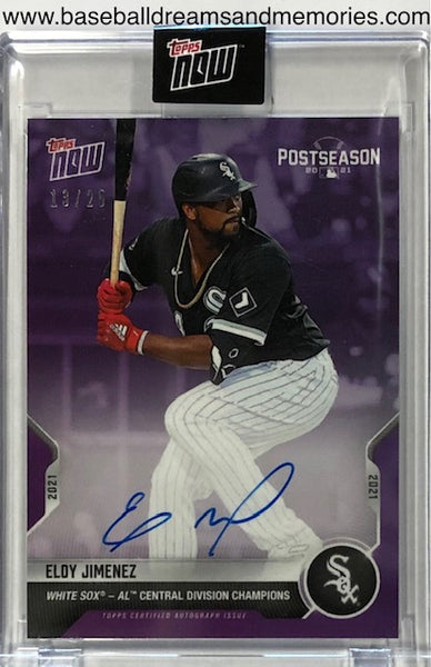 2021 Topps Now Eloy Jimenez Postseason White Sox AL Central Division Champions Autograph Card Serial Numbered 13/25