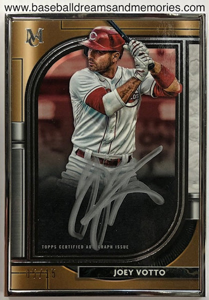 2021 Topps Museum Collection Joey Votto Silver Frame Autograph Card Serial Numbered 05/15