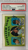 1972 Topps Carlton Fisk Authentic Signed Rookie Card PSA/DNA Garman/Cooper/Fisk