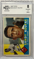 1960 Topps Sandy Koufax Card Graded BCCG 8 Excellent or Better