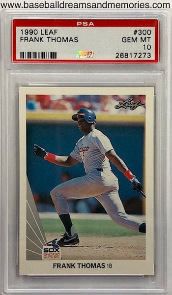 1990 Leaf Frank Thomas Rookie Card Graded PSA GEM MT 10