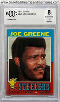 1971 Topps Joe Greene Rookie Card Graded BCCG 8 Excellent or Better