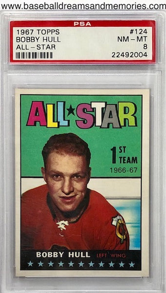 1967 Topps Bobby Hull All-Star Card Graded PSA NM-MT 8