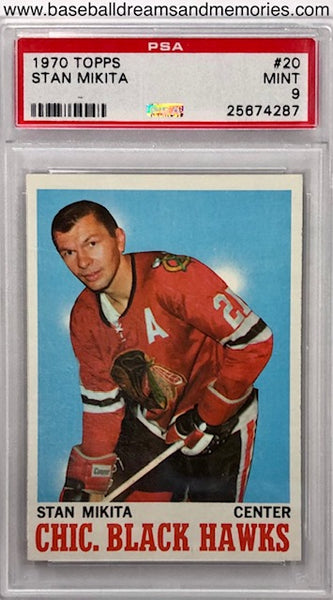 1970 Topps Stan Mikita Card Graded PSA MINT 9