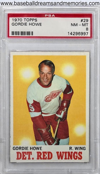 1970 Topps Gordie Howe Card Graded PSA NM-MT 8