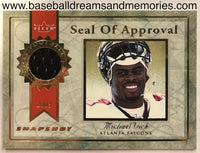 2005 Fleer Snapshot Michael Vick Seal Of Approval Gold Jersey Card Serial Numbered 78/99