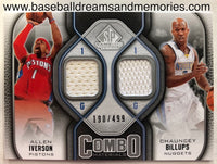 2009-10 SP Game Used Allen Iverson & Chauncey Billups Combo Materials Jersey Card Serial Numbered 190/499