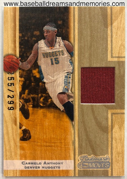2007-08 Topps Trademark Moves Carmelo Anthony Jersey Card Serial Numbered 255/299