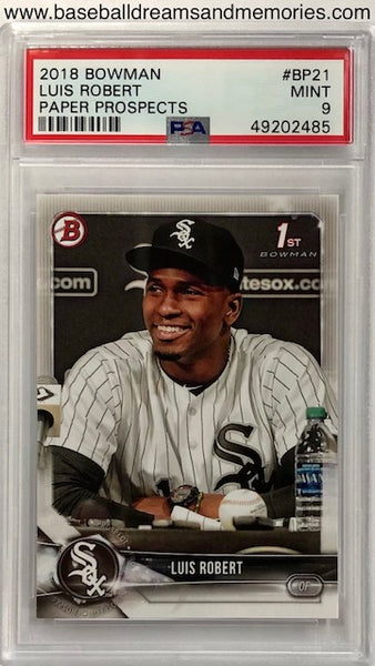 2018 Bowman Luis Robert 1st Bowman Paper Prospects Card Graded PSA MINT 9