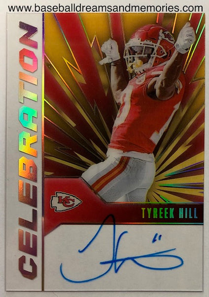 2020 Panini Tyreek Hill Celebration Clear Acetate Autograph Card