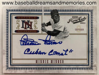 2011 Panini Playoff Prime Cuts Minnie Minoso Notable Nicknames Inscribed Autograph Card Serial Numbered 12/25