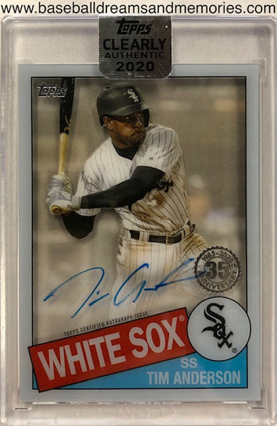 2020 Topps Clearly Authentic Tim Anderson Autograph Card