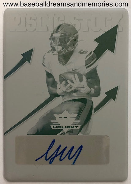2021 Leaf Valiant Football Ihmir Smith-Marsette Rising Stock Autograph Printing Plate Serial Numbered 1/1