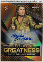 2021 Topps Finest WWE Wresting Brutus "The Barber" Beefcake Uncrowned Greatness Orange Refractor Autograph Card Serial Numbered 05/25