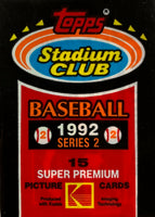 1992 Topps Stadium Club Baseball Series 2 Pack