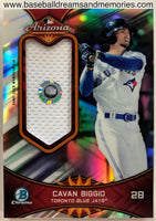 2019 Bowman Chrome Cavan Biggio Arizona Fall League Jersey Card Serial Numbered 04/99