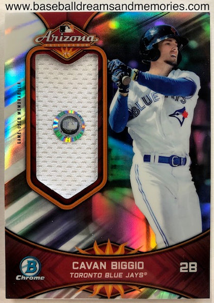 2019 Bowman Chrome Cavan Biggio Arizona Fall League Jersey Card Serial Numbered 04/99