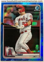 2020 Bowman Chrome Mike Trout Blue Parallel Card Serial Numbered 011/150