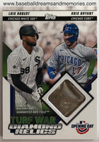 2021 Topps Opening Day Luis Robert & Kris Bryant Turf War Diamond Relics Card