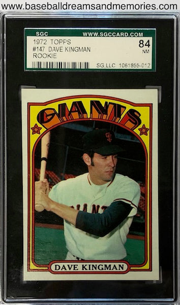 1972 Topps Dave Kingman Rookie Card Graded SGC 84 Near Mint