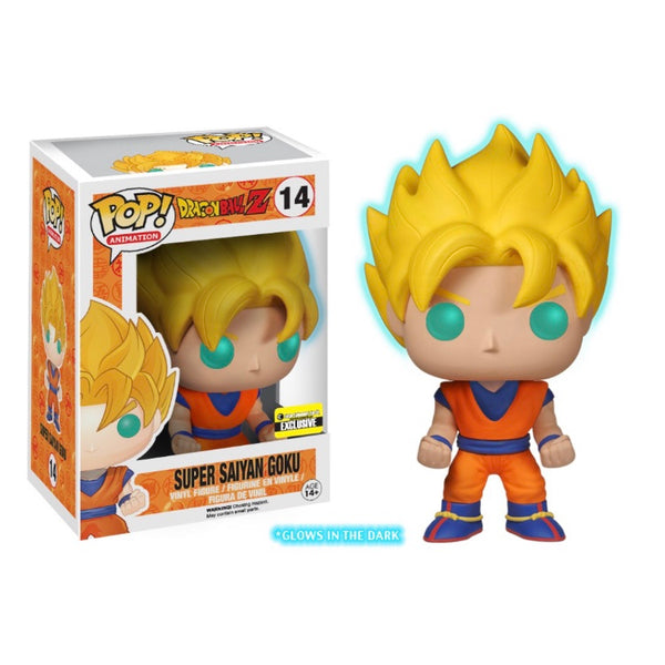 Funko Pop Dragonball Z Super Saiyan Goku Glow In The Dark Entertainment Earth Exclusive Figure