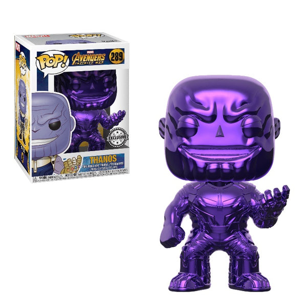 Funko Pop Marvel Avengers Infinity Wars Thanos Purple Chrome with Exclusive Sticker