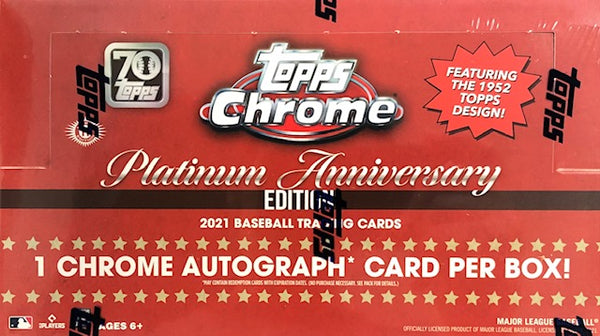 2021 Topps Chrome Baseball Platinum Anniversary Hobby Box