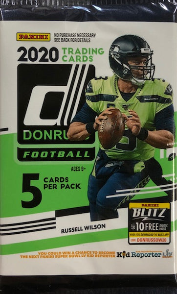 2020 Panini Donruss Football Retail Pack With Exclusive Press Proof Yellow