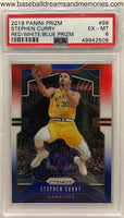 2019 Panini Prizm Stephen Curry Red/White/Blue Parallel Graded PSA 6