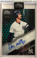 2020 Topps Chrome Black Don Mattingly Green Parallel Autograph Card Serial Numbered 92/99