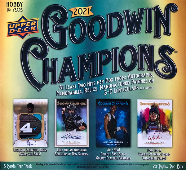 2021 Upper Deck Goodwin Champions Hobby Box (Call 708-371-2250 For Pricing & Availability)