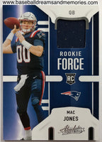 2021 Panini Absolute Mac Jones Rookie Force Jersey Relic Card