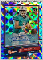 2020 Donruss Tua Tagovailoa The Rookies Checkerboard Autograph Rookie Card Serial Numbered 95/99