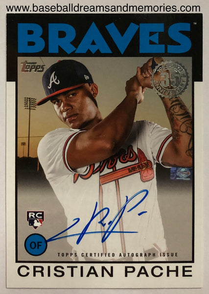 2021 Topps Series 1 Cristian Pache 1986 35th Anniversary Autograph Rookie Card
