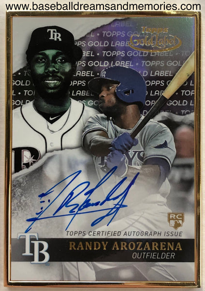 2020 Topps Gold Label Randy Arozarena Autograph Rookie Card Gold Frame