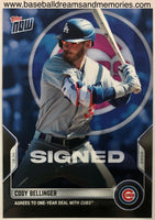 2022 Topps Now Cody Bellinger “AGREES TO ONE-YEAR DEAL WITH CUBS” Card