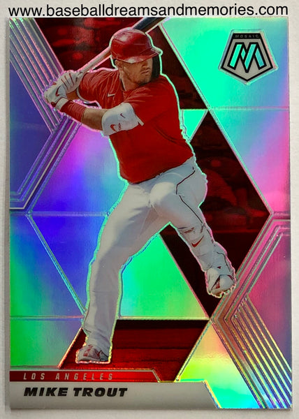 2021 Panini Mosaic Mike Trout Silver Prizm Card