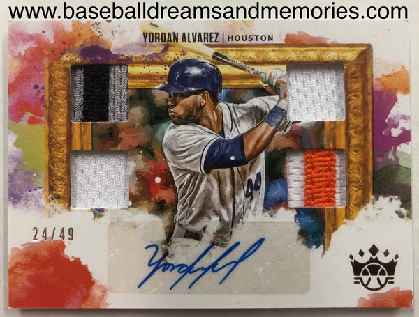2020 Panini Diamond Kings Yordan Alvarez Autograph Jersey Patch Card Serial Numbered 24/49
