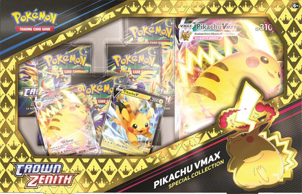 pokemon trading card game crown zenith pikachu vmax special collection Pokemon TCG: Crown Zenith Pikachu VMAX Special Collection Box – Baseball Dreams & Memories